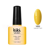yellow gel polish nails nail manicure bright summer light lemon 