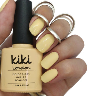 gel polish nails nail yellow pastel pale beach summer spring light creamy 