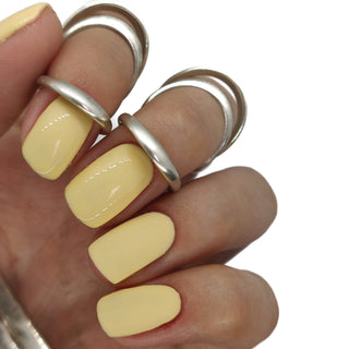 gel polish nails nail yellow pastel pale beach summer spring light creamy 
