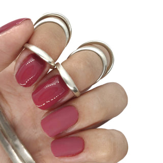 gel polish nail nails pink red classic winter autumn fall deep dark rosey creme manicure brick 