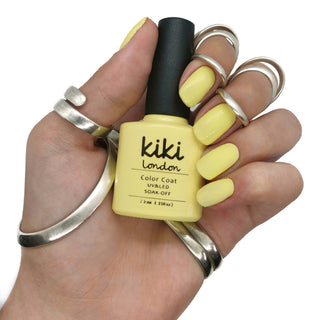 yellow gel polish nails nail manicure bright summer light lemon 