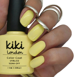 yellow gel polish nails nail manicure bright summer light lemon neon 