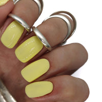 yellow gel polish nails nail manicure bright summer light lemon neon 