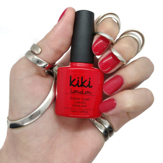 hot red pink summer shimmer gold shiny bright spring holiday gel polish manicure nails orange