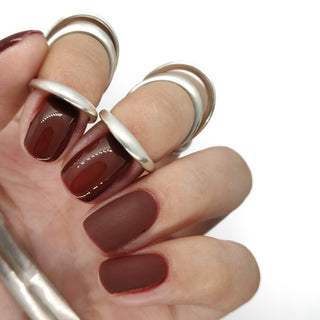 brown deep wine red chocolate dark gel polish gellac gellack manicure nails nail deep winter autumn fall 