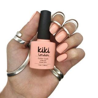 pale peach nail nail gel polish pastel light summer spring nude coral salmon pink