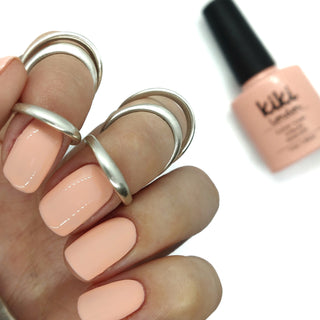 pale peach nail nail gel polish pastel light summer spring nude coral salmon pink