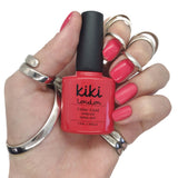 holiday nails gel polish pink red coral bright manicure gellac gellak summer spring mani hot 