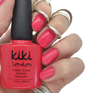 holiday nails gel polish pink red coral bright manicure gellac gellak summer spring mani hot 