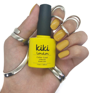 gel polish nail nails manicure yellow bright mustard fall summer muted 