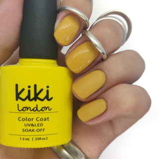 gel polish nail nails manicure yellow bright mustard fall summer muted 