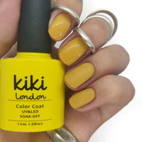 gel polish nail nails manicure yellow bright mustard fall summer muted 