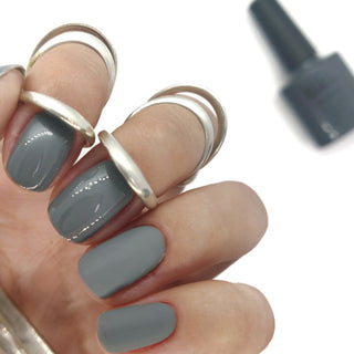 Nail gel polish nails grey dark deep charcoal