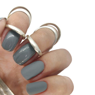 Nail gel polish nails grey dark deep charcoal