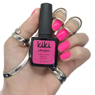 pink gel polish nails nail neon bright uv glow in the dark rave summer glowing vivid