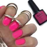 pink gel polish nails nail neon bright uv glow in the dark rave summer glowing vivid