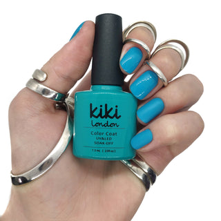 blue gel  polish bright vivid light classic greeny green turquoise teal 