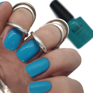 blue gel  polish bright vivid light classic greeny green turquoise teal 